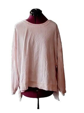 Found Sweatshirt S Women Blush Taupe Tie Dye Side Split Hi-Low Hem Cozy Soft